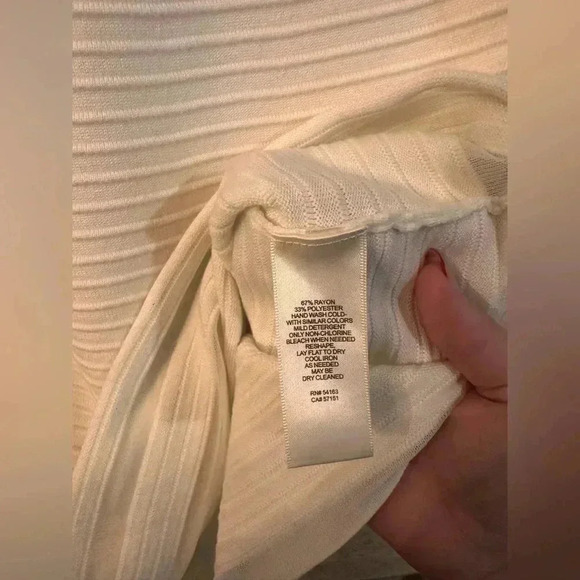 Eliza J Ribbed White A-Line Sweater Dress Size Medium - Picture 2 of 4